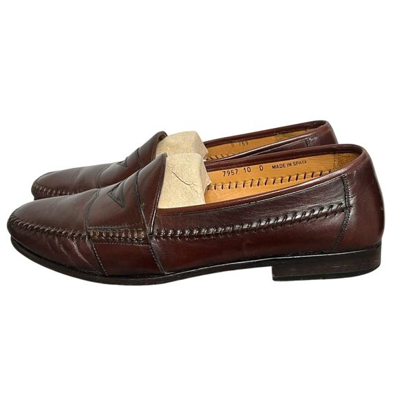 Magnanni Leather Stitched Cognac Loafers Shoes Size 10 M Men’s B759 main image 14